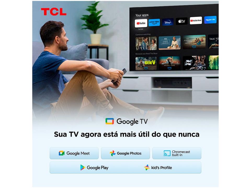 Smart TV 32" TCL Full HD QLED 32S5K Google TV 2 HDMI - 6