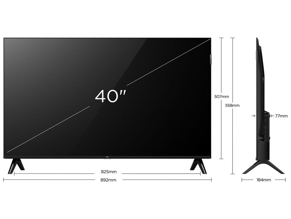 Smart TV 40" TCL Full HD QLED 40S5K Google TV 2 HDMI - 6