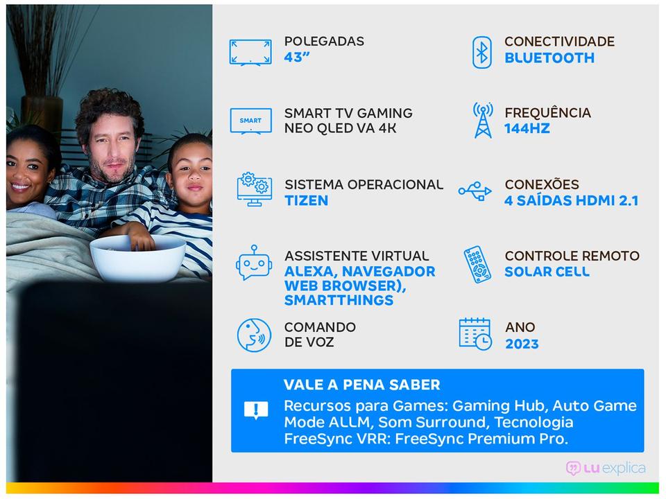 Smart TV 43” 4K NEO QLED Samsung QN43QN90CA - 1