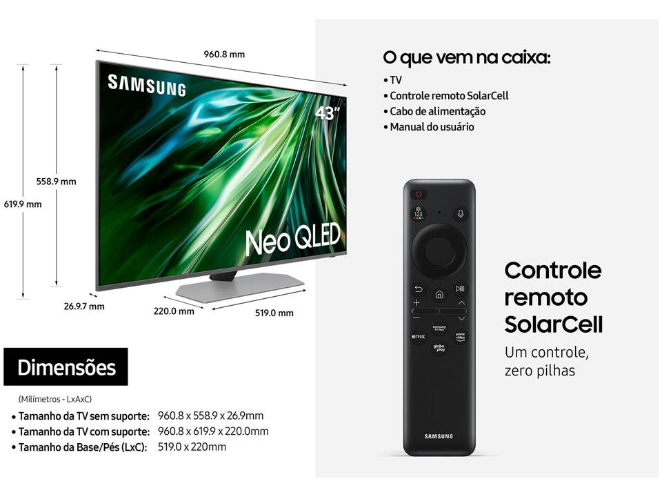 Smart TV 43” 4K UHD Neo QLED Samsung 43QN90DA - 11