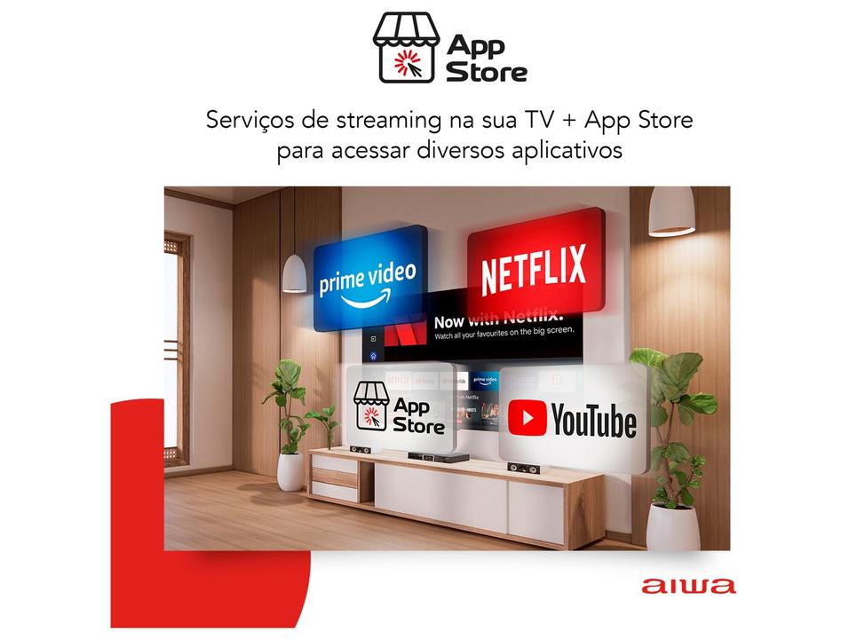 Smart TV 43” Aiwa Full HD D-LED IPS TV-43-BL Linux 2022 - 6