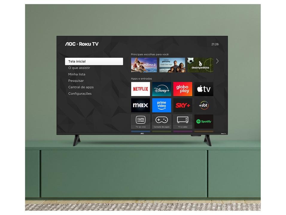 Smart TV 43" AOC Full HD DLED 43S5155/78G Roku TV 2025 - 3