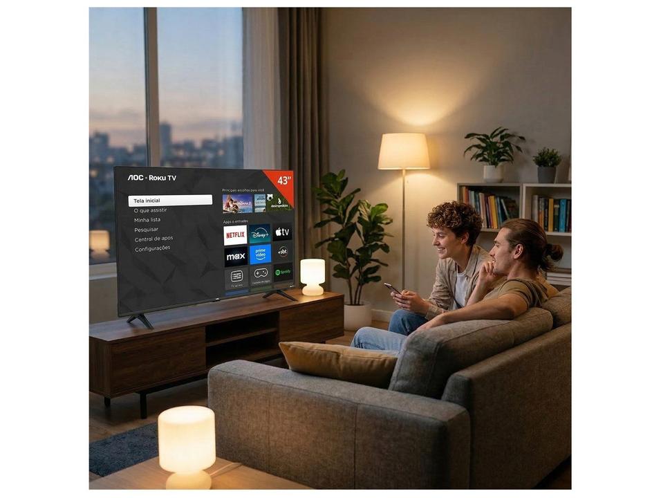 Smart TV 43" AOC Full HD DLED 43S5155/78G Roku TV 2025 - 1
