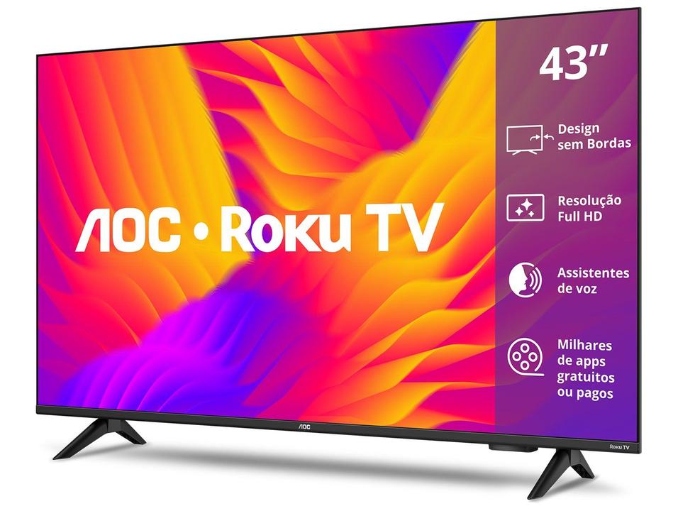 Smart TV 43" AOC Full HD DLED 43S5155/78G Roku TV 2025 - 5