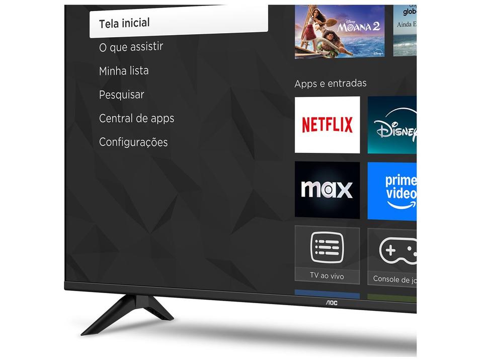 Smart TV 43" AOC Full HD DLED 43S5155/78G Roku TV 2025 - 9