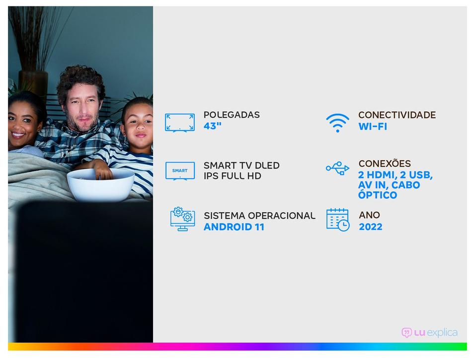 Smart TV 43” Full HD DLED Rig Vizzion BR43D1SA - 1