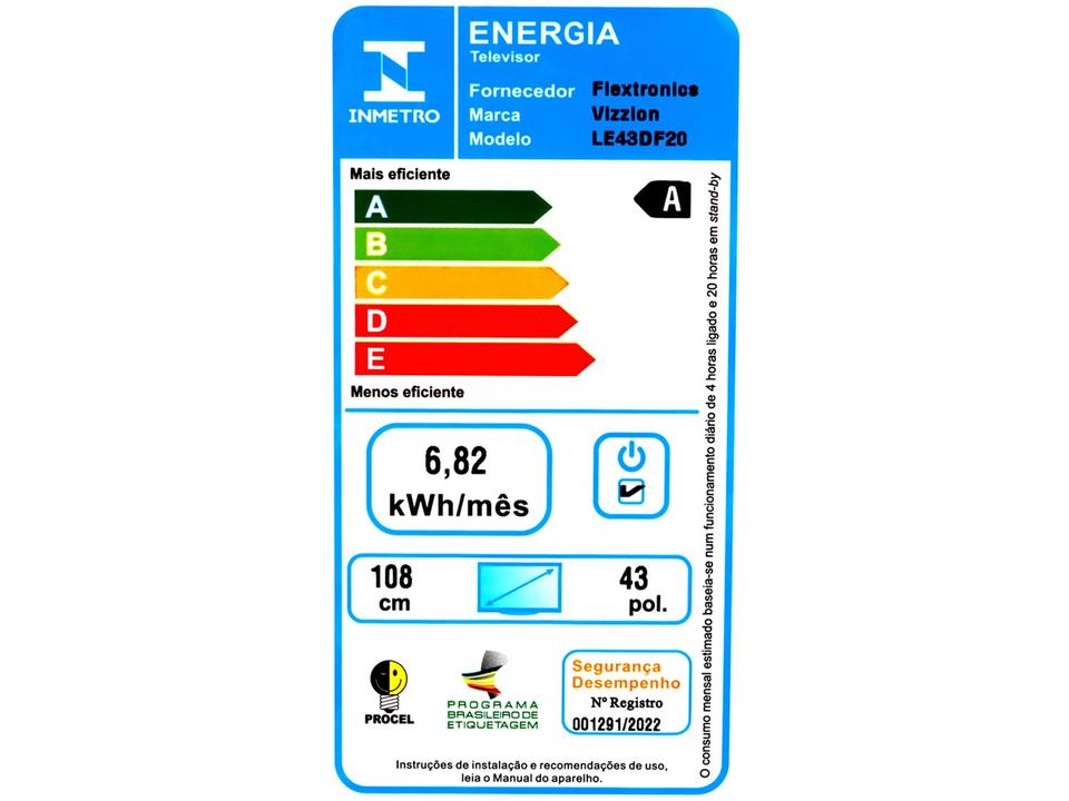 Smart TV 43” Full HD DLED Vizzion LE43DF20 - 12