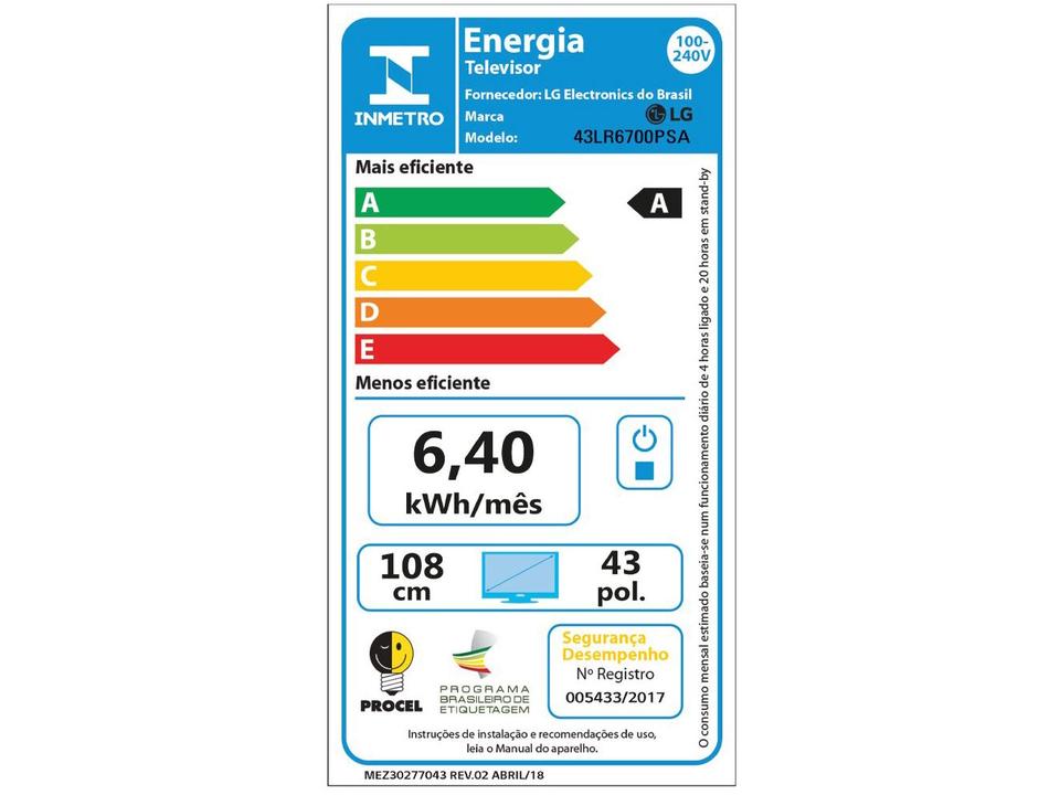 Smart TV 43" Full HD LCD LG 43LR6700PSA AI Processor Wi-Fi e Bluetooth 2 HDMI 1 USB - 9