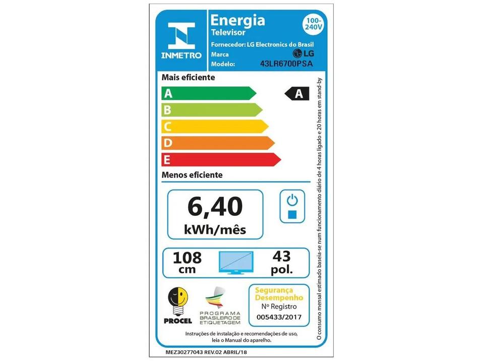 Smart TV 43" Full HD LCD LG 43LR6700PSA AI Processor Wi-Fi e Bluetooth 2 HDMI 1 USB - 10