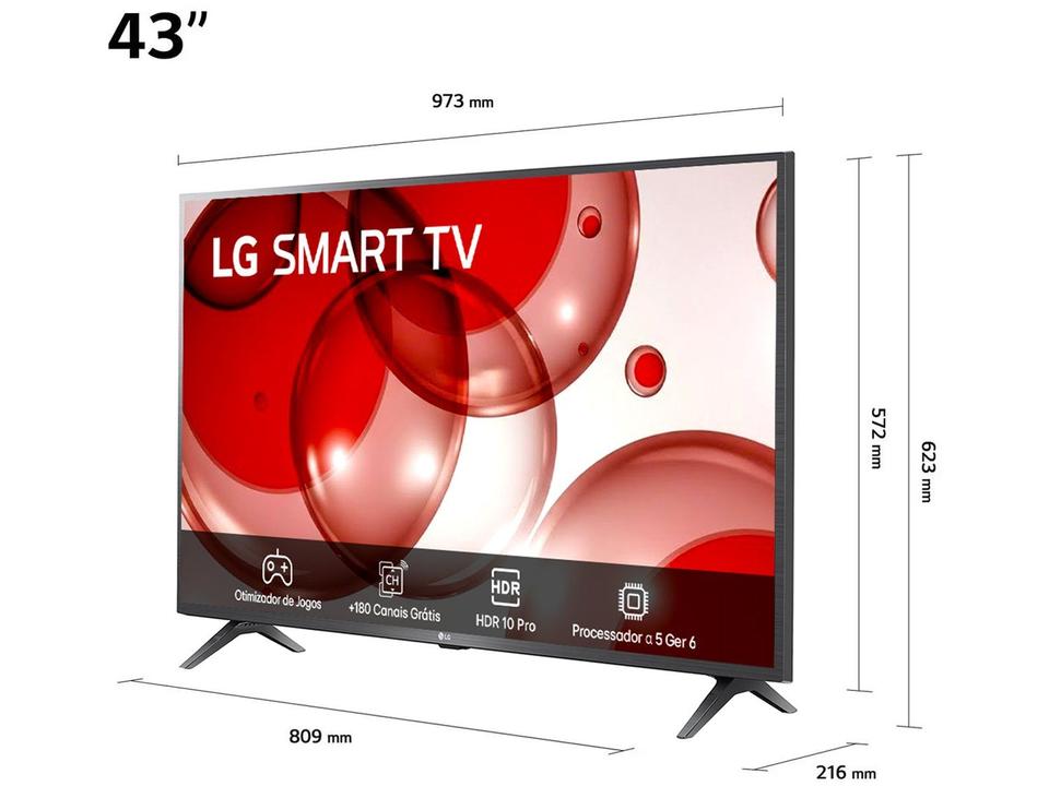 Smart TV 43" Full HD LCD LG 43LR6700PSA AI Processor Wi-Fi e Bluetooth 2 HDMI 1 USB - 9