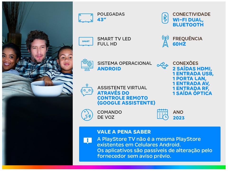 Smart TV 43” Full HD LED TCL 43S5400A Android - 1