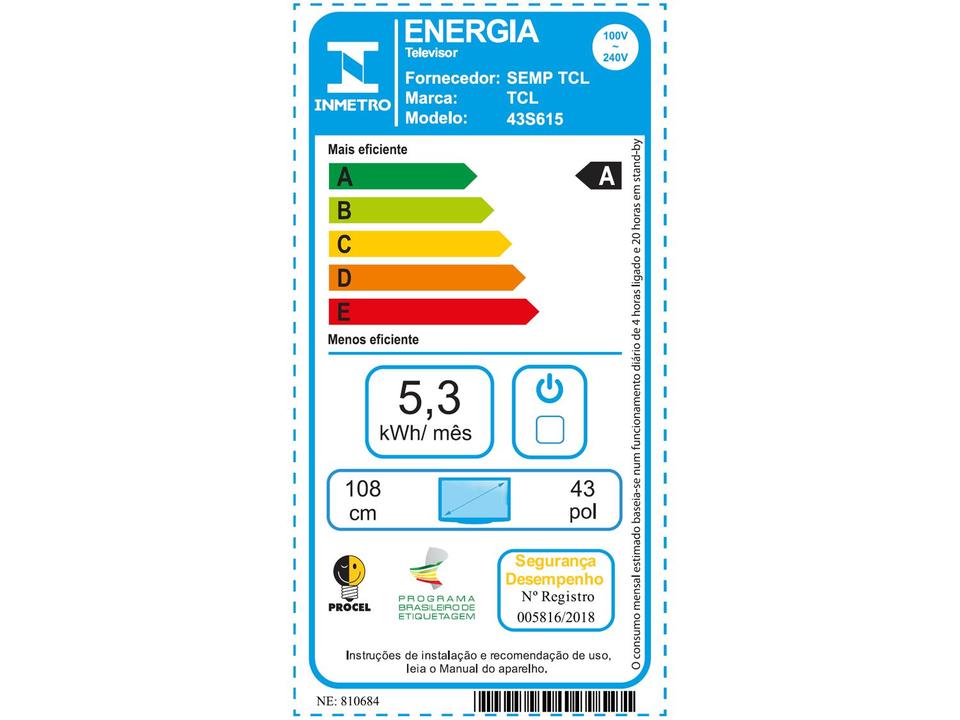 Smart TV 43” Full HD LED TCL Android TV 43S615 - 12