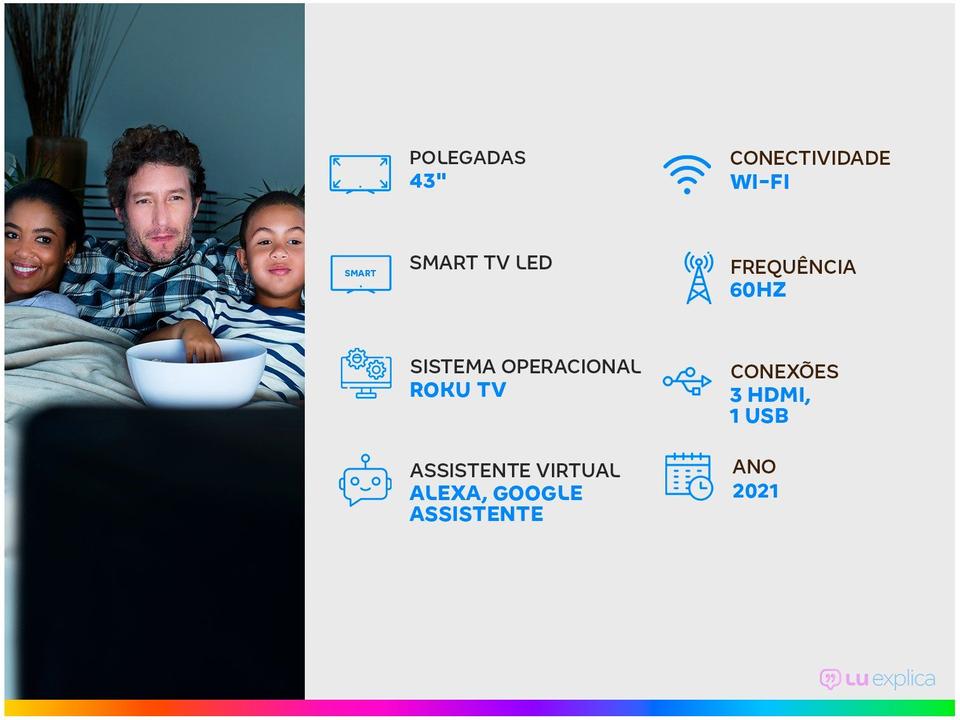 Smart TV 43” Full HD LED TCL Roku TV 43RS520 Wi-Fi Alexa Google e Siri 3 HDMI 1 US - 1