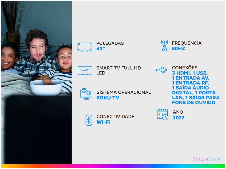 Smart TV 43” Full HD LED TCL RS530 60Hz Wi-Fi - 1