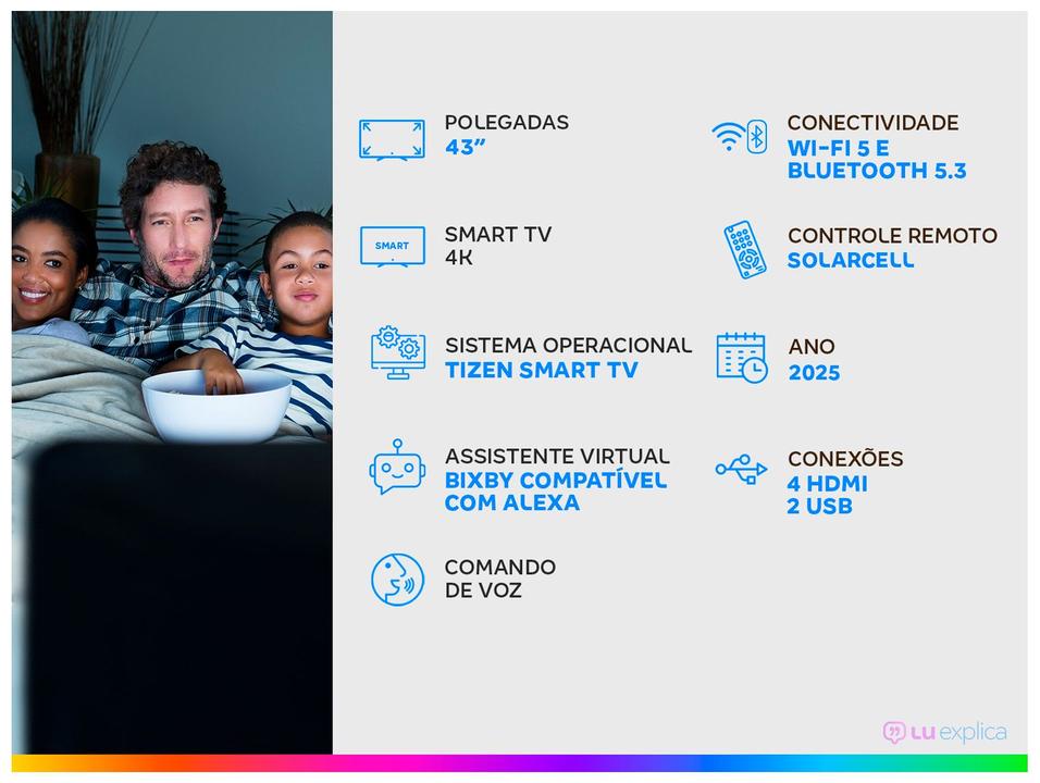 Smart TV 43" Samsung 4K The Frame LS03F Tizen QN43LS03FAGXZD 2025 - 1