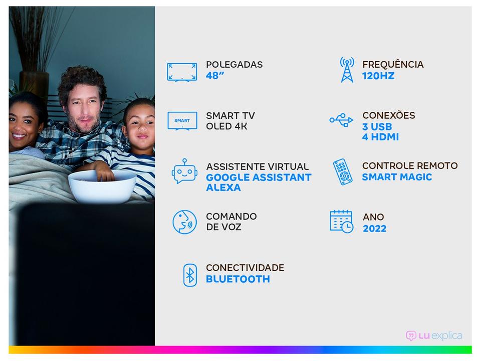 Smart TV 48” 4K OLED LG ThinQ OLED48C2PSA 120Hz - 1