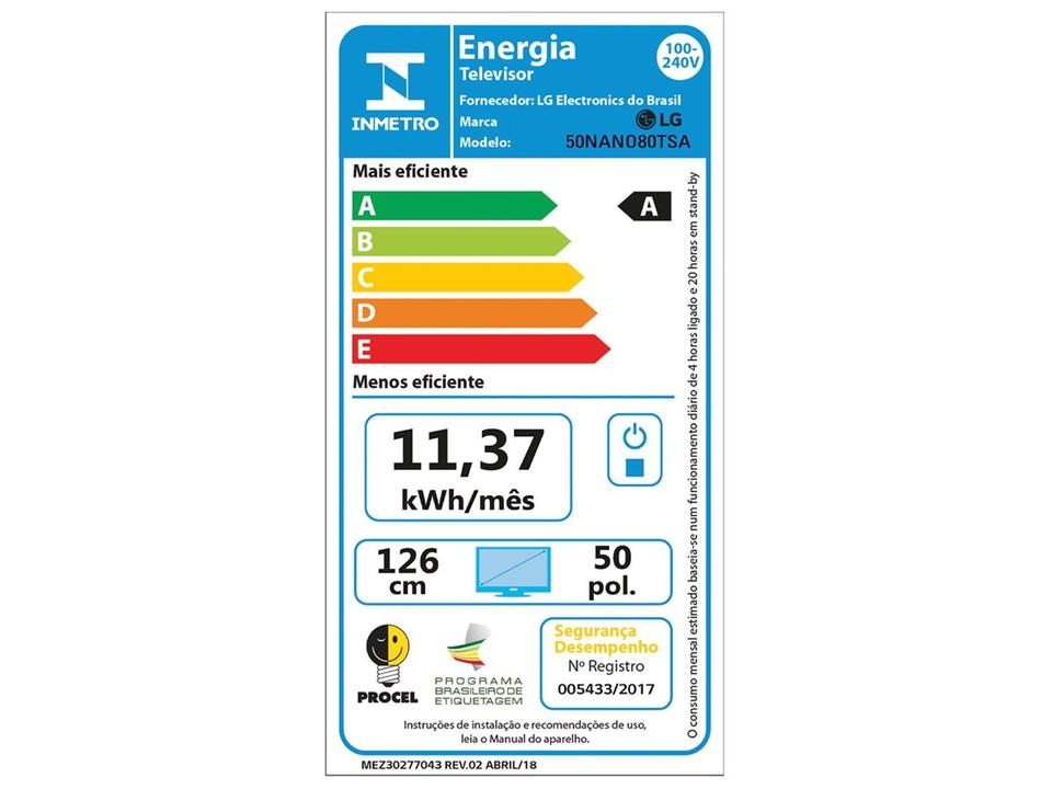 Smart TV 50" 4K LCD LED NanoCell LG 50NANO80TSA WebOS 24 Processador a5 Ger7 Wi-Fi e Bluetooth com Alexa 3 HDMI 2 US - 11
