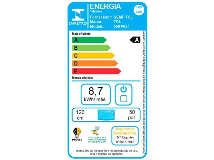 Smart TV 50” 4K LED TCL 50RP620 VA 60Hz - 8