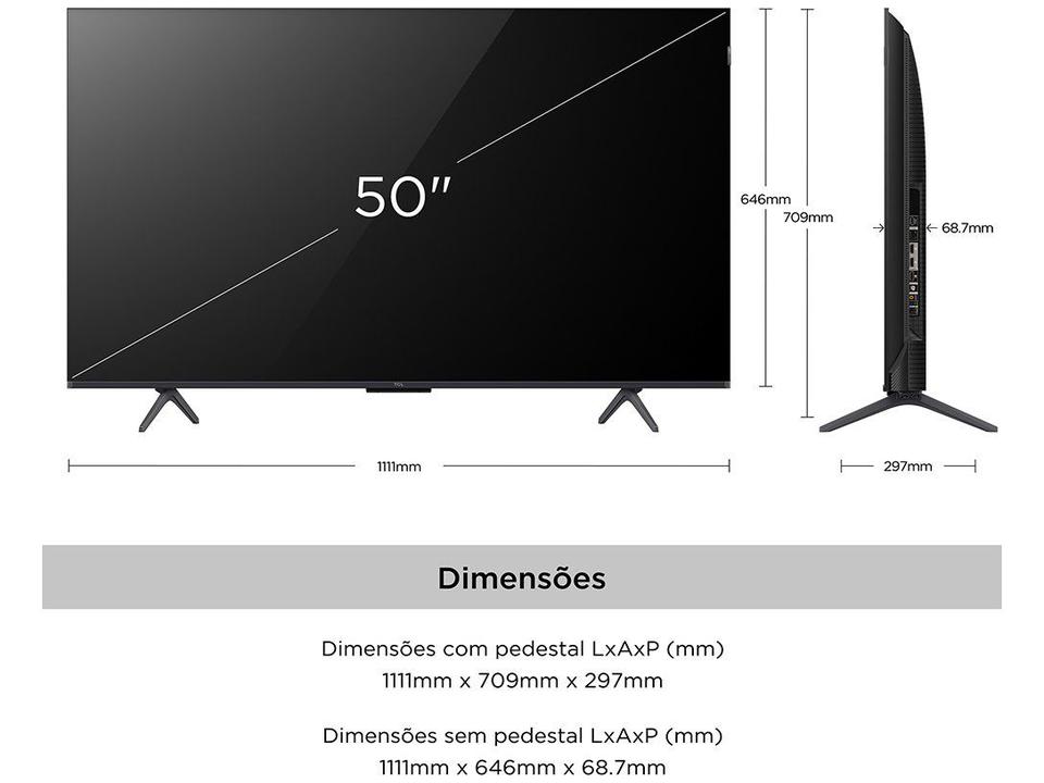 Smart TV 50” 4K UHD QLED TCL 50C655 Wi-Fi - 12