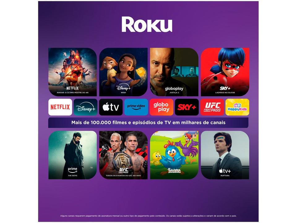 Smart TV 50" AOC 4K DLED 50U7045/78G Roku TV Quad Core 3 HDMI - 7