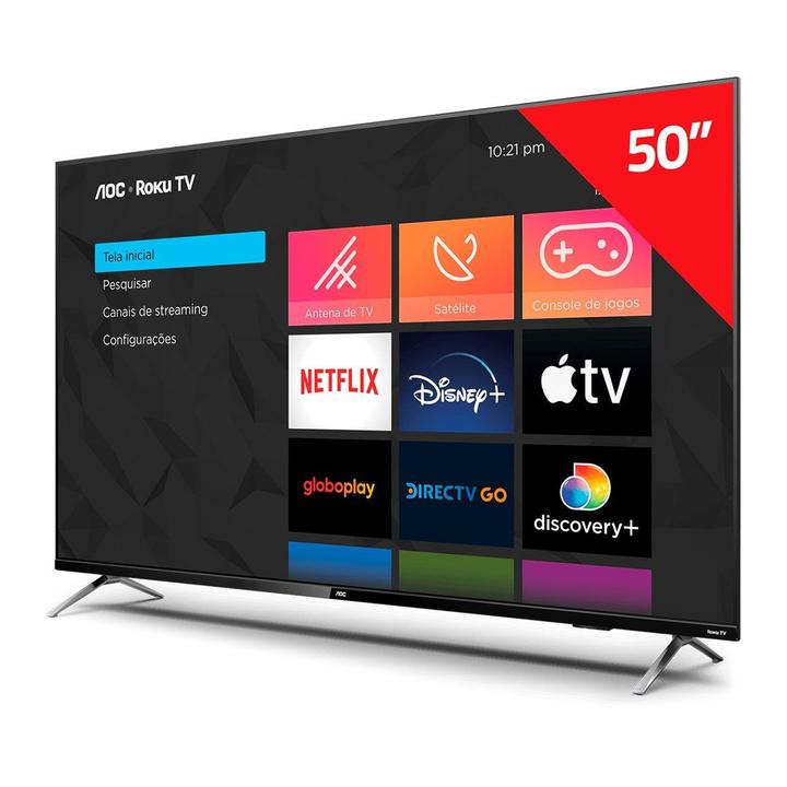 Smart TV 50" AOC 4K UHD DLED Série 6125 50U6125/78G Roku TV 2022 - 1