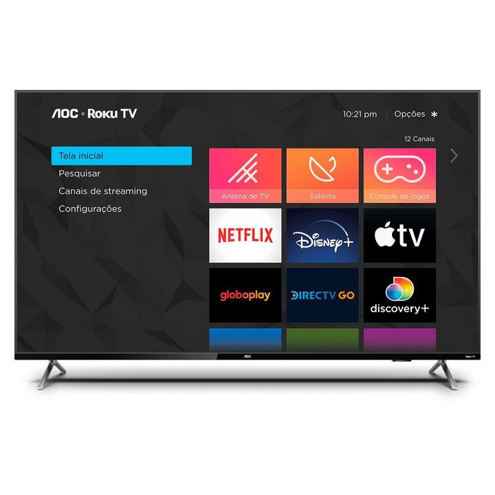Smart TV 50" AOC 4K UHD DLED Série 6125 50U6125/78G Roku TV 2022 - 2