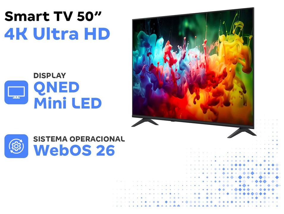 Smart TV 50" LG 4K Ultra HD QNED Mini LED 50QNED70BSA WebOS 26 2026 - 2