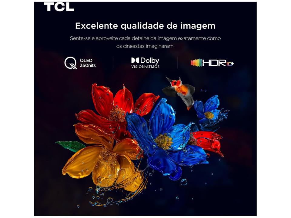 Smart TV 50" TCL 4K UHD QLED 50P7K Google TV AiPQ Google Assistente 3 HDMI - 6