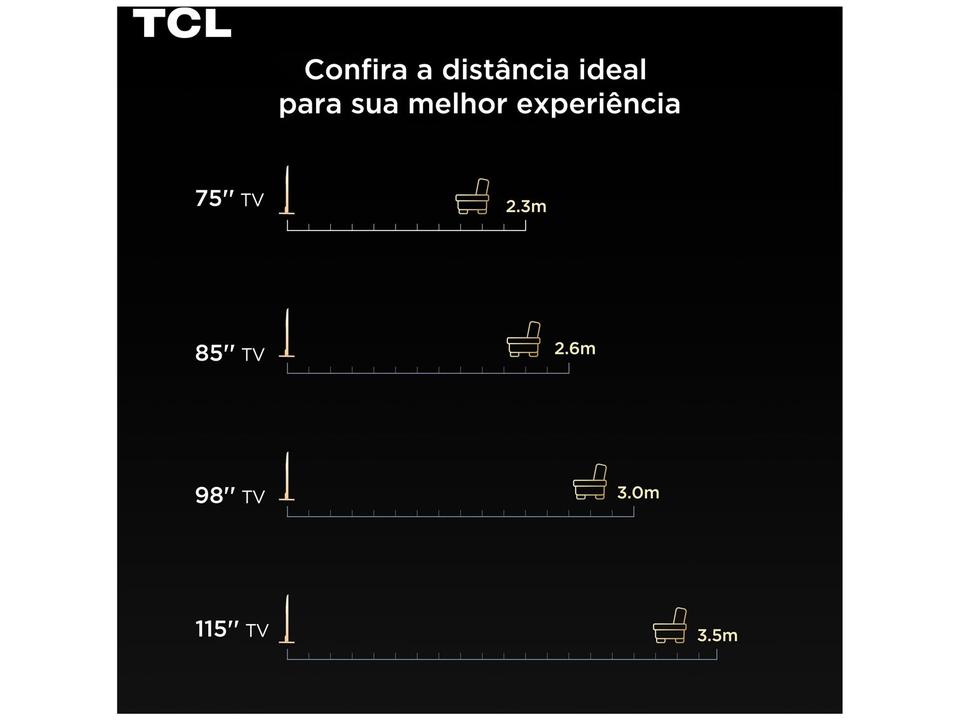 Smart TV 50" TCL 4K UHD QLED 50P7K Google TV AiPQ Google Assistente 3 HDMI - 9