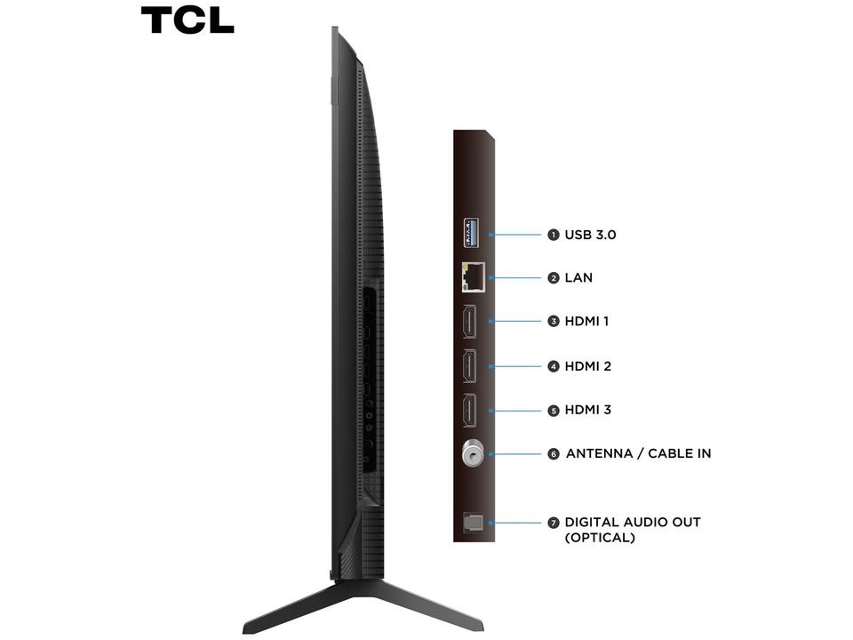 Smart TV 50" TCL 4K UHD QLED 50P7K Google TV AiPQ Google Assistente 3 HDMI - 10