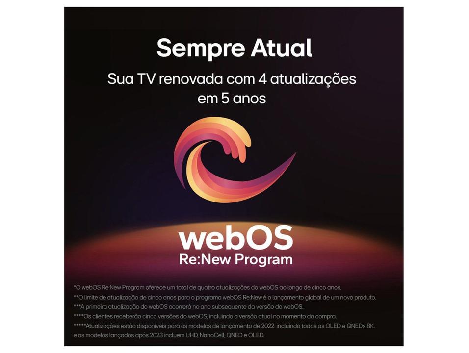 Smart TV 55" 4K LCD LED NanoCel LG 55NANO80TSA AI Processor Wi-Fi e Bluetooth 3 HDMI 2 USB - 10