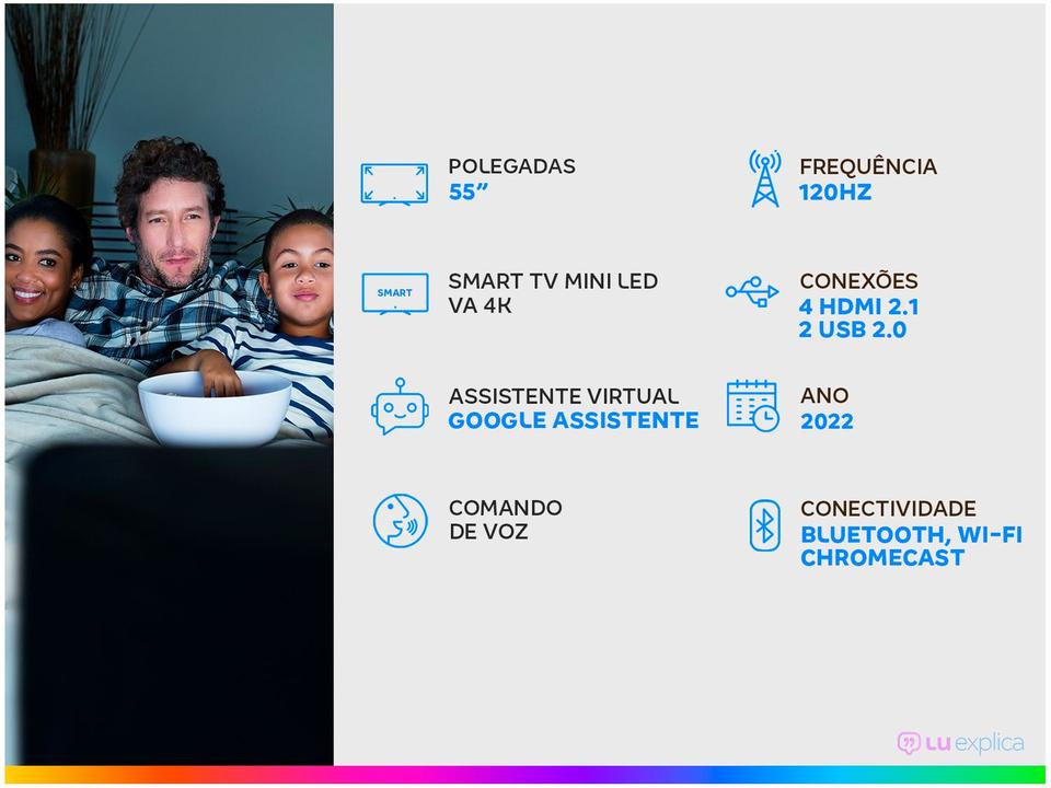 Smart TV 55”4K Mini LED TCL 55C825 VA 120Hz - 1