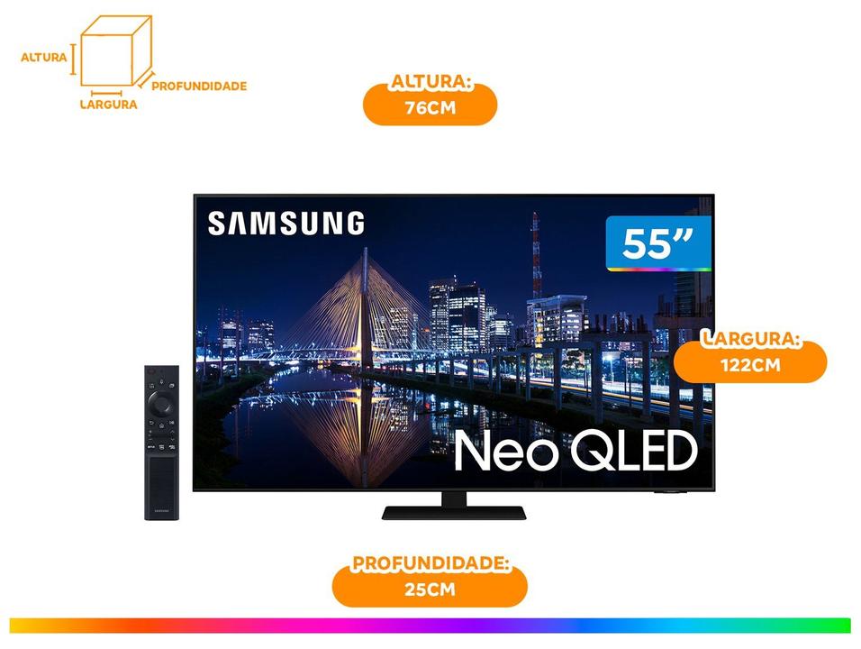 Smart TV 55” 4K NEO QLED Mini Led Samsung 55QN85A 120hz Som em Movimento Processador A - 17