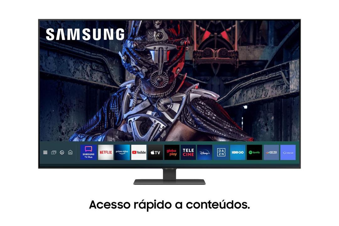 Smart TV 55” 4K QLED Samsung 55Q80A Wi-Fi - Som em Movimento Processador IA HDR - 9