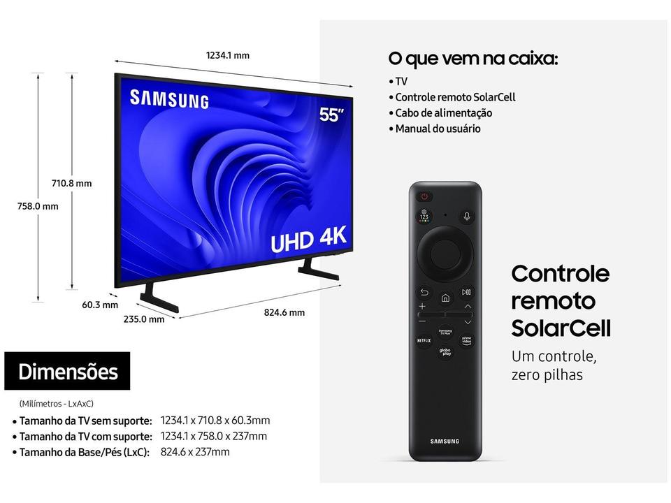 Smart TV 55” 4K UHD LED Samsung 55DU7700 - 10
