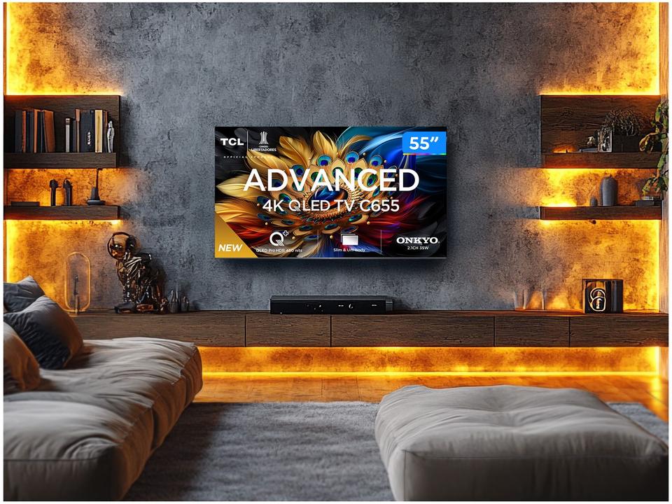 Smart TV 55” 4K UHD QLED TCL 55C655 Wi-Fi - 3