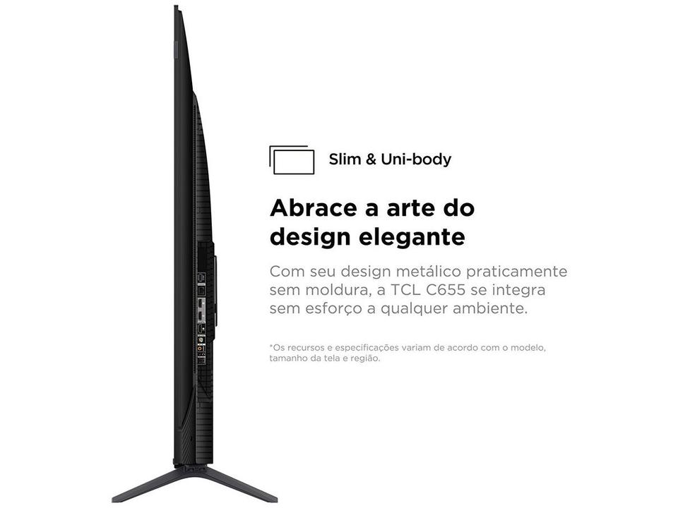 Smart TV 55” 4K UHD QLED TCL 55C655 Wi-Fi - 8
