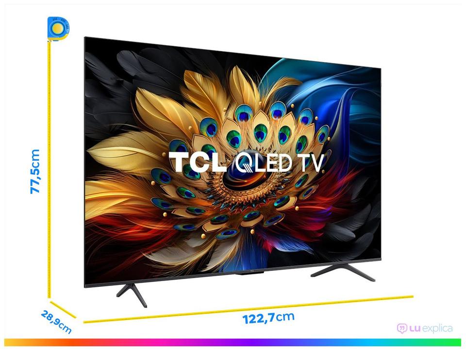 Smart TV 55” 4K UHD QLED TCL 55C655 Wi-Fi - 7