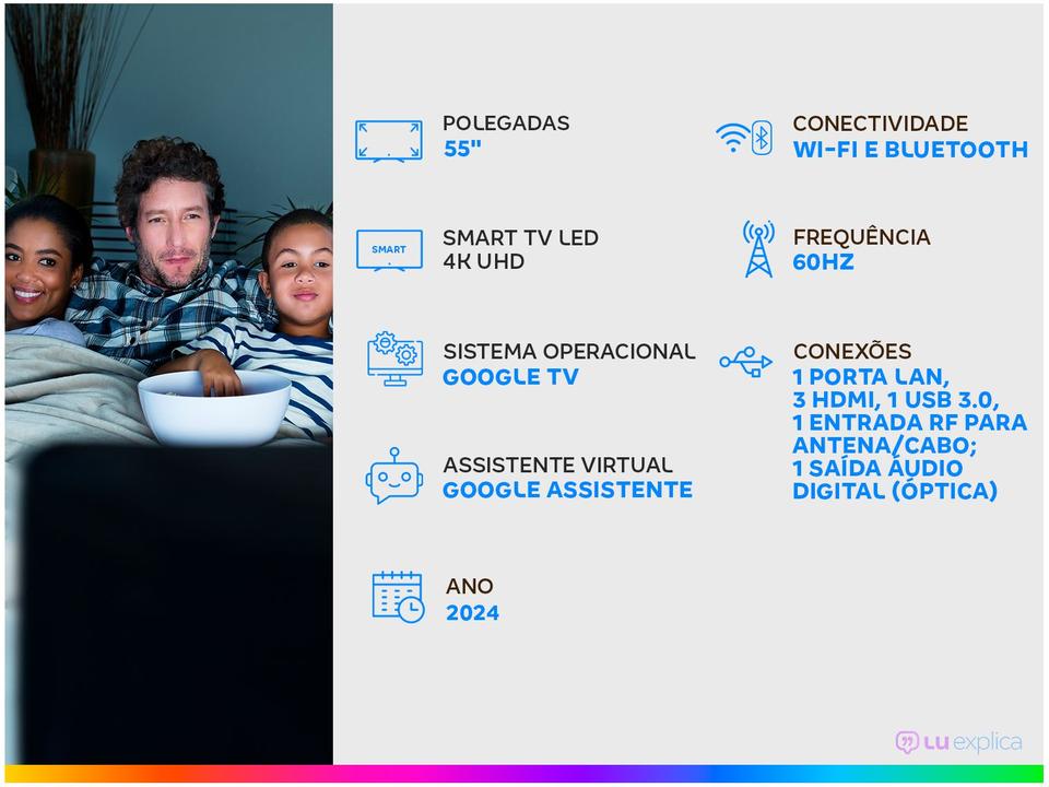 Smart TV 55” LED TCL 55P755 Wi-Fi Bluetooth - 1