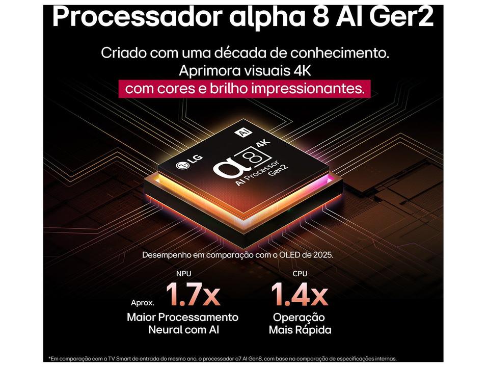 Smart TV 55" LG 4K QNED MiniLED 55QNED85ASG WebOS 25 Processador a8 AI Alexa 4 HDM - 9