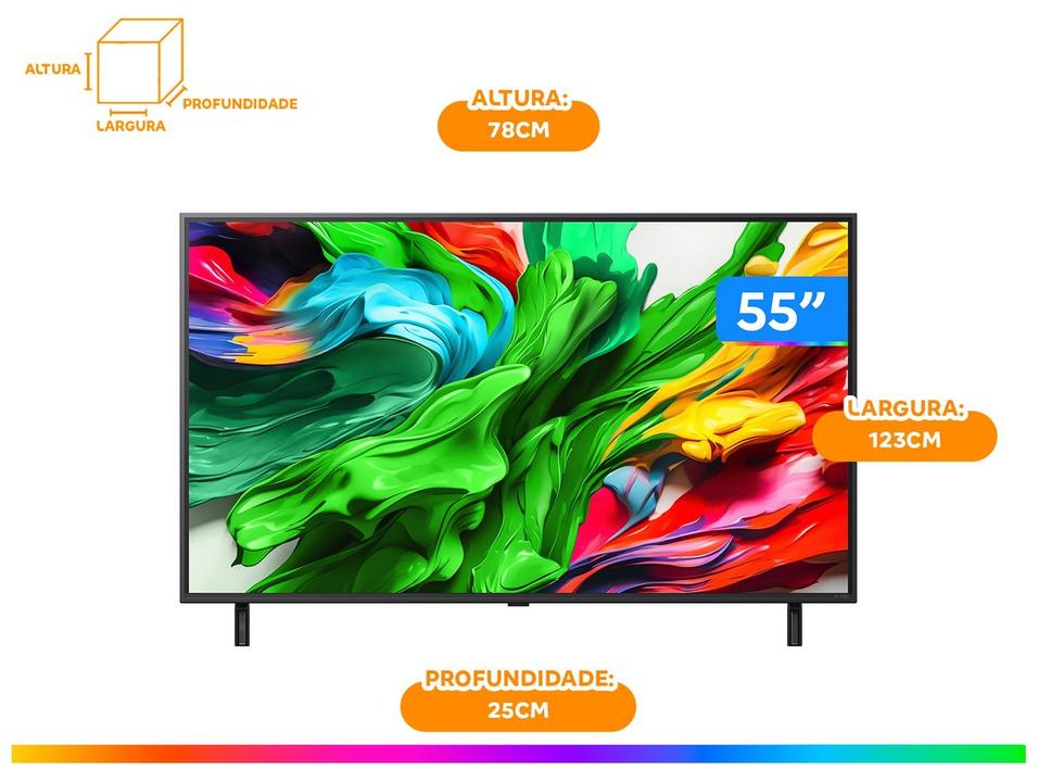 Smart TV 55" LG 4K QNED MiniLED 55QNED85ASG WebOS 25 Processador a8 AI Alexa 4 HDM - 18