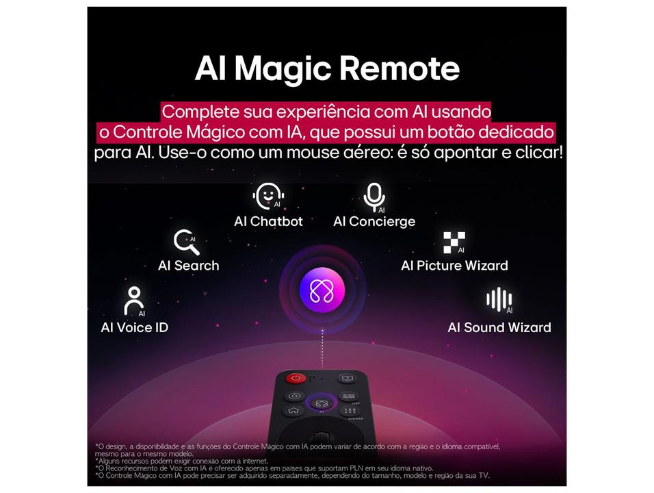 Smart TV 55" LG 4K QNED MiniLED 55QNED85ASG WebOS 25 Processador a8 AI Alexa 4 HDMI - 3