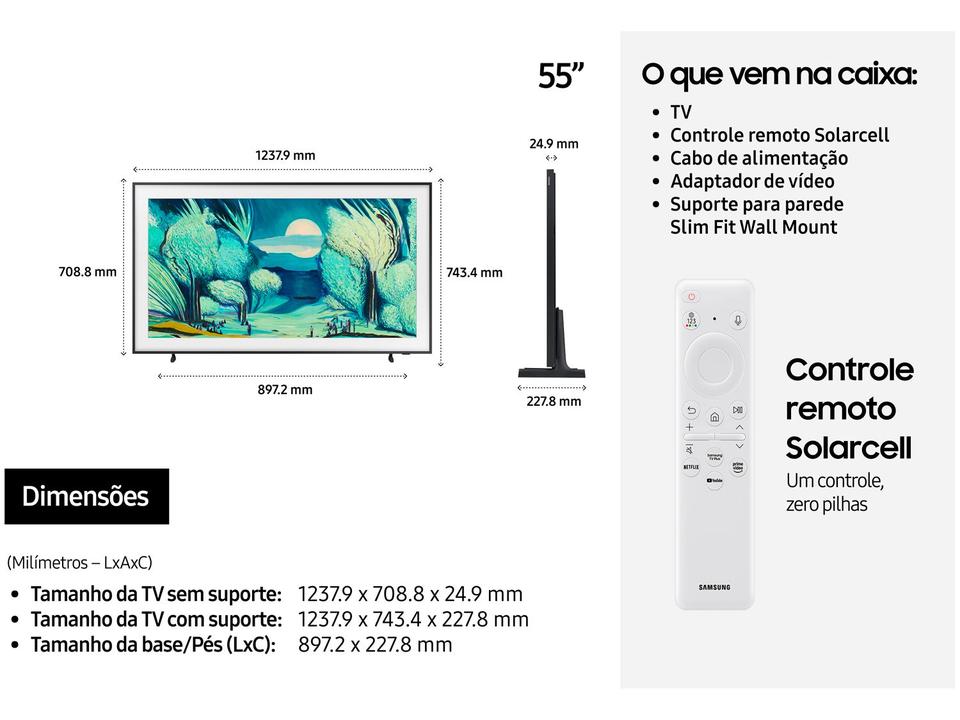 Smart TV 55" Samsung 4K The Frame LS03F QN55LS03FAGXZD Tizen 2025 - 8