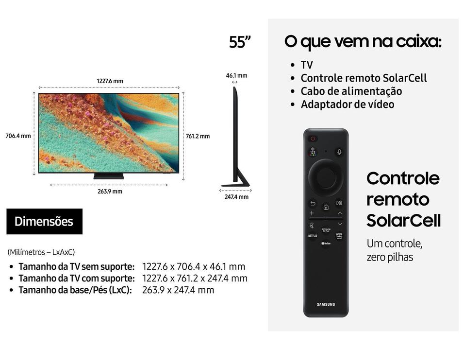 Smart TV 55" Samsung Ultra 4K Neo QLED Ultra QN85F QN55QN85FAGXZD 120Hz Tizen NQ4 AI Gen2 Bixby Alexa 4 HDMI - 6