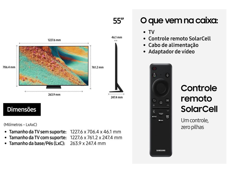 Smart TV 55" Samsung Ultra 4K Neo QLED Ultra QN85F QN55QN85FAGXZD 120Hz Tizen NQ4 AI Gen2 Bixby Alexa 4 HDMI - 6