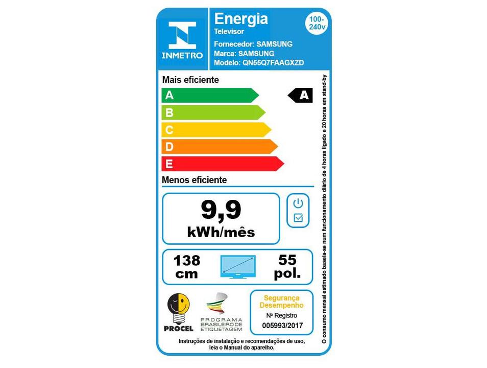 Smart TV 55" Samsung Ultra 4K QLED QN55Q7FAAGXZD Tizen Q4 AI 3 HDMI - 9