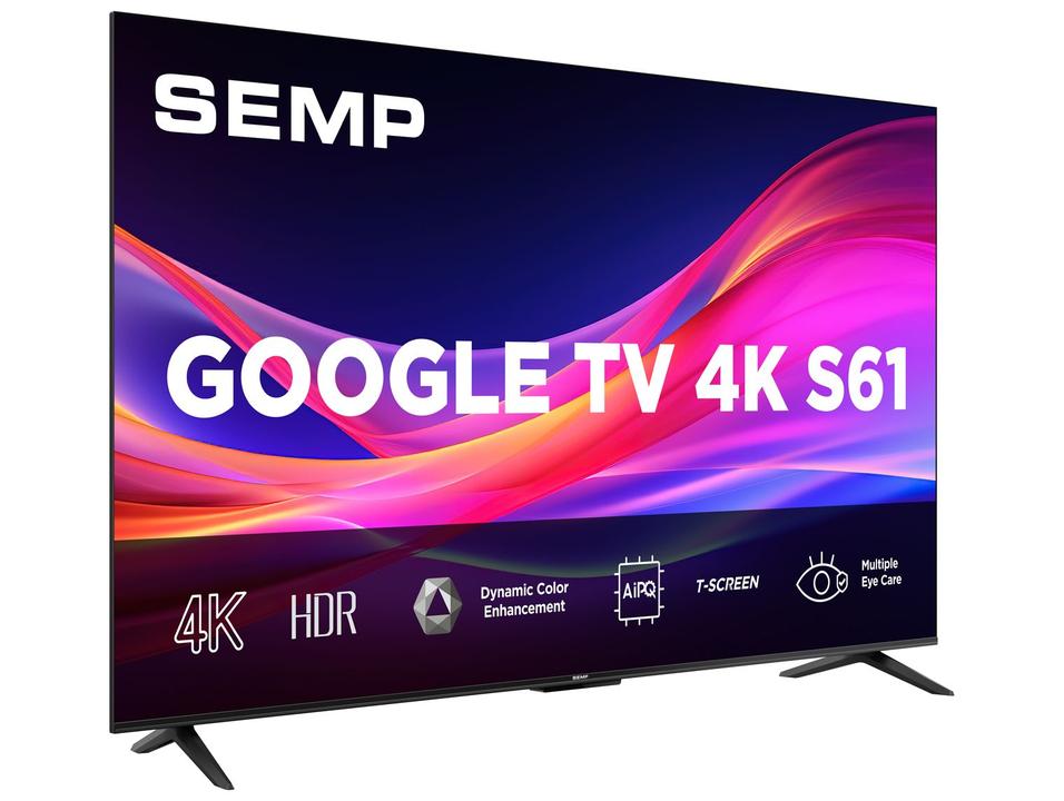 Smart TV 55" Semp 4K UHD LED S61 Google TV AiPQ Pro Google Assistente 3 HDMI - 5