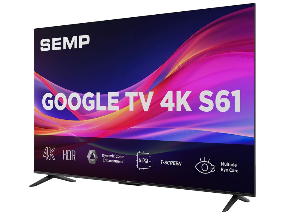 Smart TV 55" Semp 4K UHD LED S61 Google TV AiPQ Pro Google Assistente 3 HDMI - 3