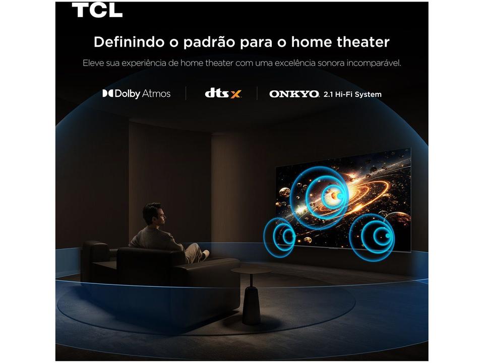 Smart TV 55" TCL 4K UHD MiniLED 55C6K 120Hz Google TV AiPQ Google Assistente 4 HDMI 2 USB - 7