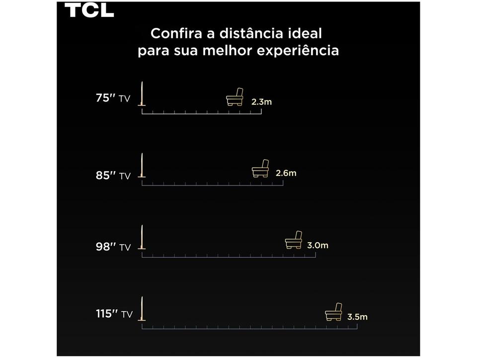 Smart TV 55" TCL 4K UHD MiniLED 55C6K 120Hz Google TV AiPQ Google Assistente 4 HDMI 2 USB - 5